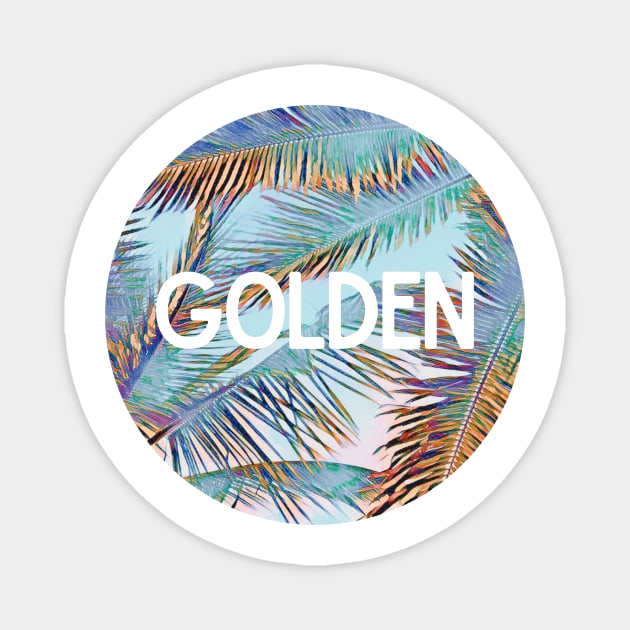 Golden Palm Trees Design - Inspiring Quotes Magnet by BloomingDiaries