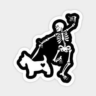 Scottie skull halloween Scottish Terrier Magnet