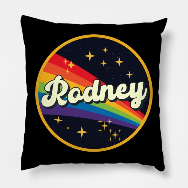 Rodney // Rainbow In Space Vintage Style Pillow by LMW Art