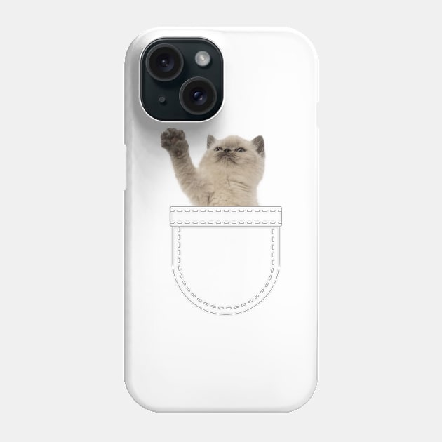 Funny cat in pocket Phone Case by Shirt Vibin