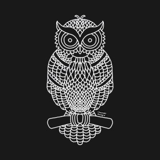 Owl Outline (white) T-Shirt