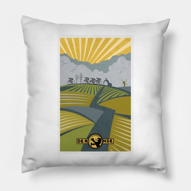 Retro Vlaanderen cycling poster Pillow by SFDesignstudio