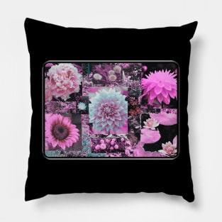 Pink Flowers Collage Pillow