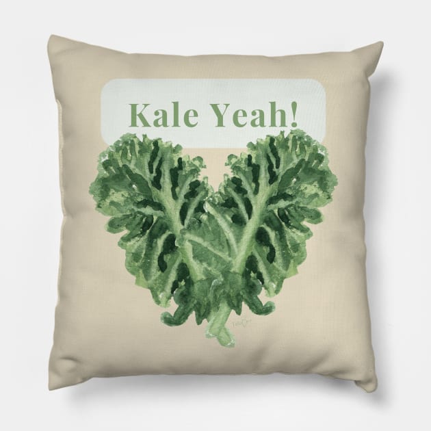 Kale Yeah! Pillow by CowThey