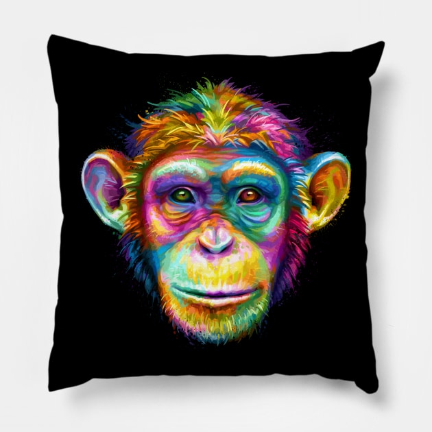 Chimpanzee Pillow by stonemask