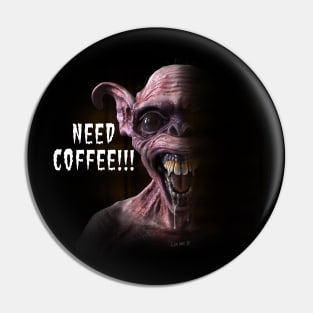 Goblin Need Coffee Pin