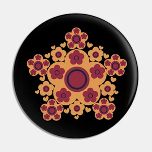 Colorful Floral Design Pin