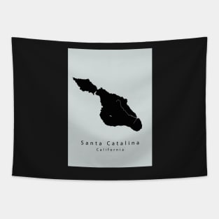 Santa Catalina California Island Map dark Tapestry