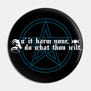 The Wiccan Rede with Witch's Pentacle - Wiccan Pentagram Pin