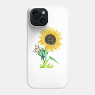 Sunflower and Butterfly Phone Case