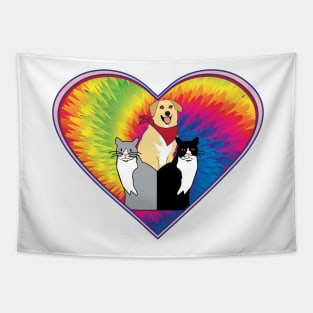 Animal design, illustration, pets, "Loveable" Tapestry