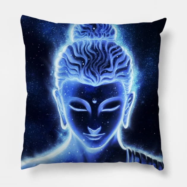 Nocturnal Buddha Pillow by MCAshe spiritual art 