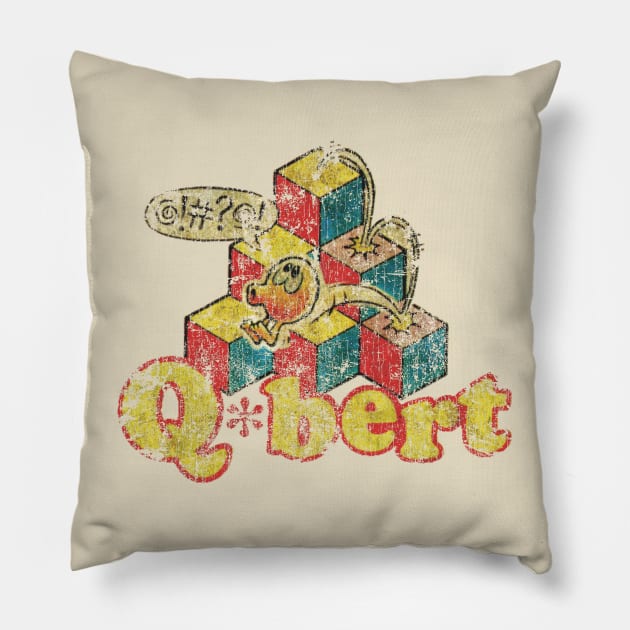 Q*bert 1982 Pillow by Sultanjatimulyo exe