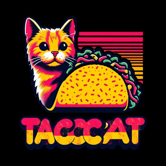 Taco Cat Retro Art by mieeewoArt