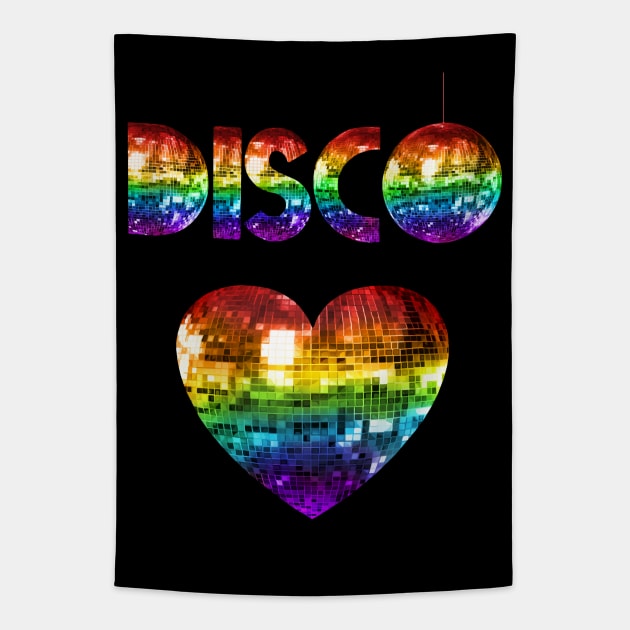 Rainbow Disco Love Tapestry by Art by Deborah Camp