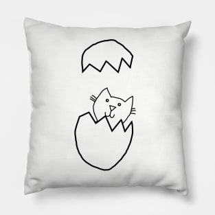 Minimal Cute Cat Popping Out of Easter Egg Pillow