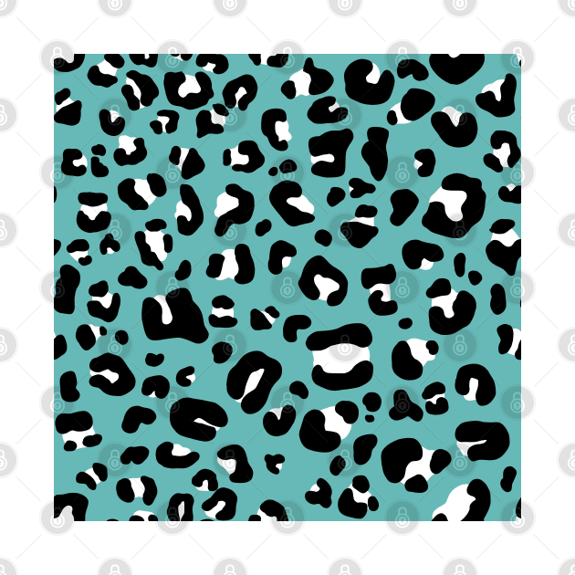 Teal leopard print by Trippycollage