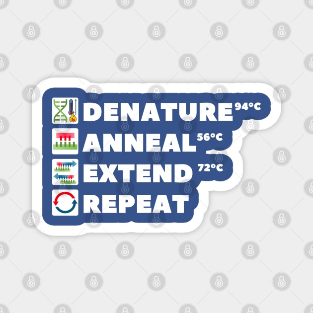 PCR Process Steps of Polymerase Chain Reaction Molecular Biology Science Magnet by labstud