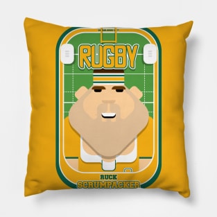 Rugby Gold and Green - Ruck Scrumpacker - Bob version Pillow