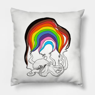 Octopus with Rainbow Pillow