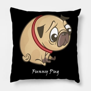 Cute pug dog Pillow