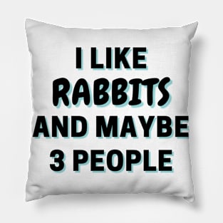 I Like Rabbits And Maybe 3 People Pillow