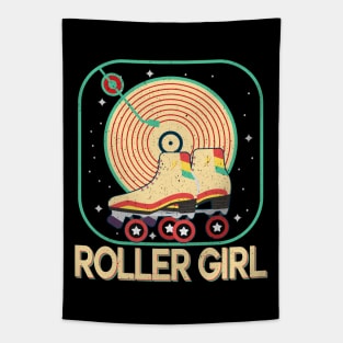 Roller Girl Skater Retro Skating a 70s 80s Vintage Skating Tapestry