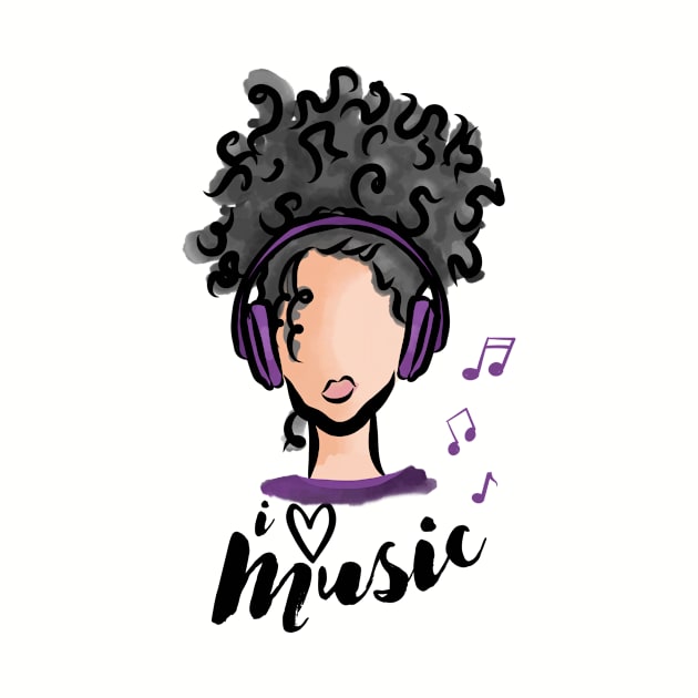 I'm Just a Girl Who Loves Music by Curly Girl Designs