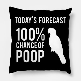 Today's Forecast 100% Chance of Poop, parrot Pillow