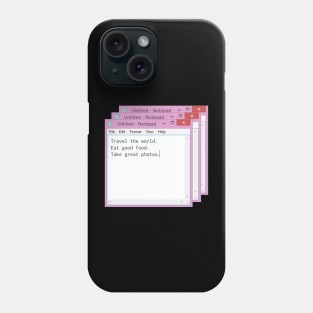 windows notepad, tumblr aesthetics Phone Case