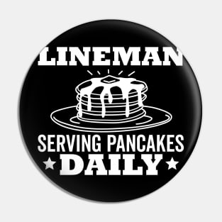 Lineman Pancake Serving Pancakes Daily Football Pin