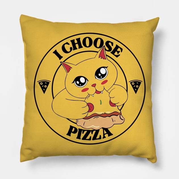 I Choose Pizza Pillow by Bruno Pires