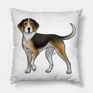 Dog - Treeing Walker Coonhound - Tri Color Pillow