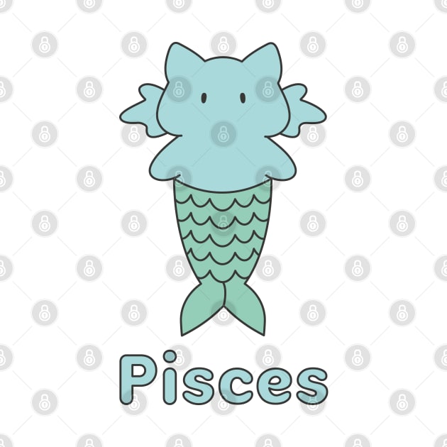 Pisces Cat Zodiac Sign with Text by artdorable