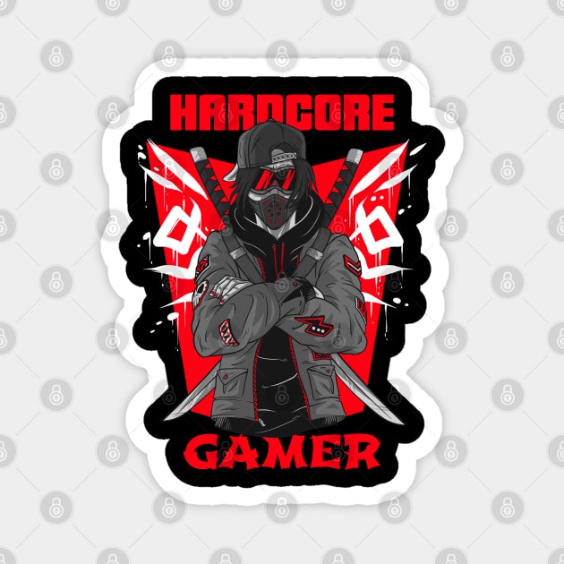 Hardcore Gamer Red Ninja Magnet by Gamers World Store