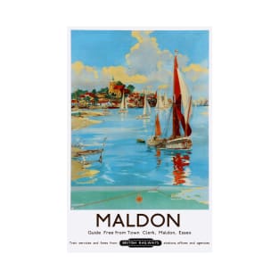 Vintage British Railways Travel Poster for Maldon T-Shirt