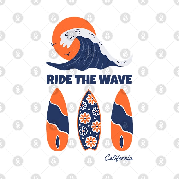 Ride the wave surfboard california by Rdxart