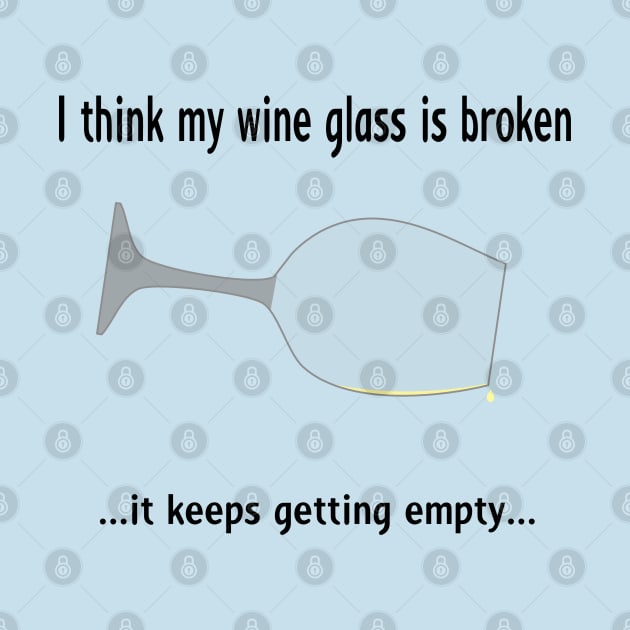 Broken wine glass - white wine for light bg by CounterCultureWISE