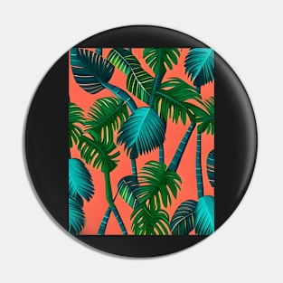 Palm Tree Pattern Orange Pin