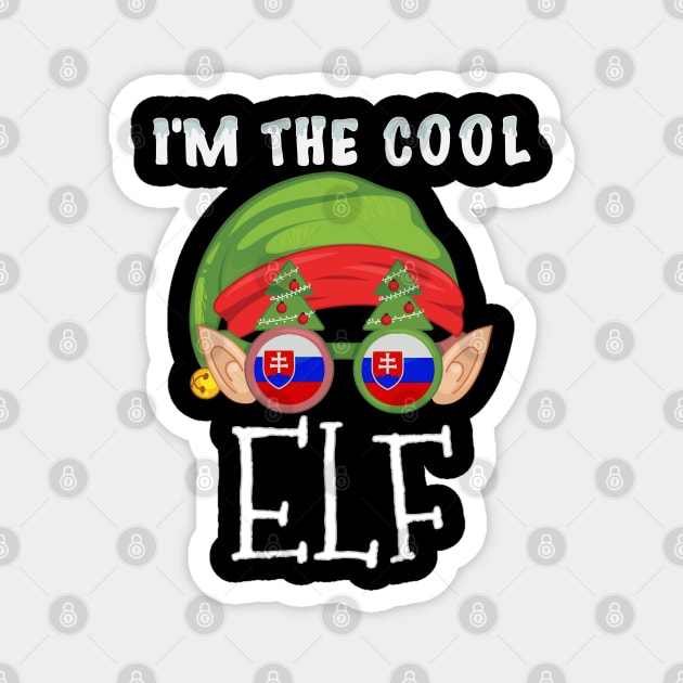 Christmas  I'm The Cool Slovakian Elf - Gift for Slovakian From Slovakia Magnet by Country Flags