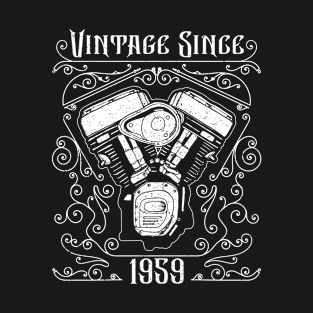 Vintage Since 1959 Motorcycle Birthday T-Shirt