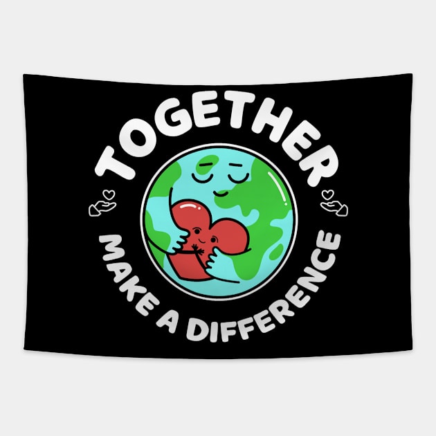 Thanksgiving -  Together Make a Difference Tapestry by Nine Tailed Cat