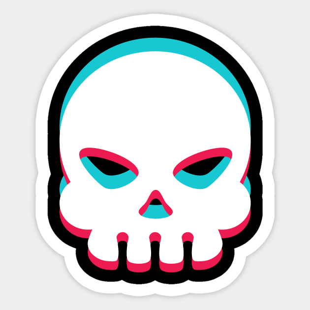 TikTok Skull emoji smiley White - Tiktok Tik Tok - Sticker | TeePublic UK