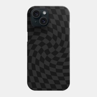 Twisted Checkerboard - Black and Grey Phone Case