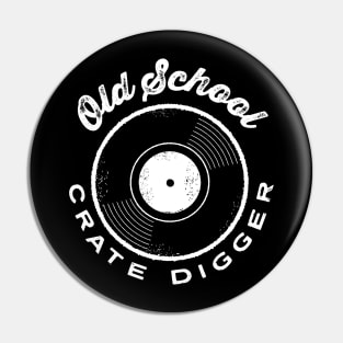 Old School Crate Digger design Pin