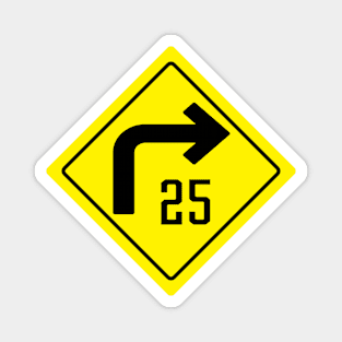 25 mph Right Curve Sign Magnet