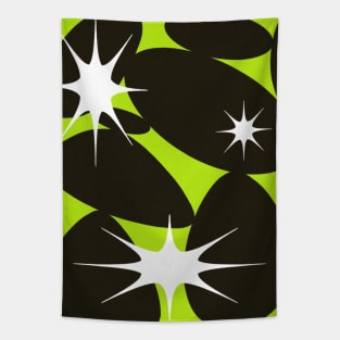 Neon Green retro 90s Trippy Bold Abstract Shapes Stars Tapestry