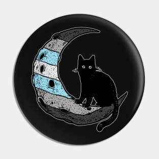 Demiboy Cat Moon Pin