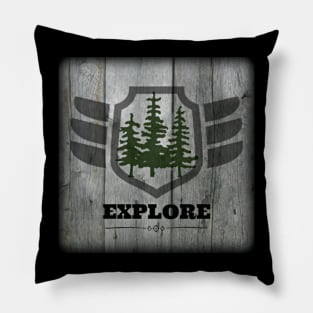 EXPLORE Adventure Camping Hiking Outdoorsmen Pillow