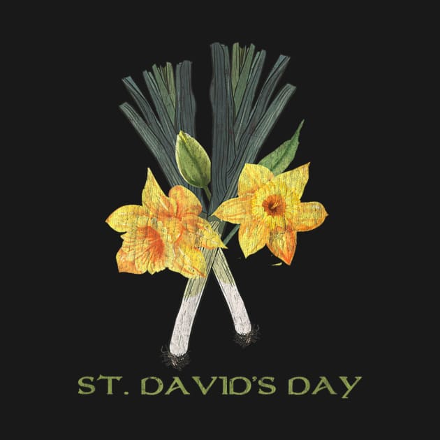 St David's Day Daffodils And Leeks Welsh Vibrant Look by Zimmermanr Liame